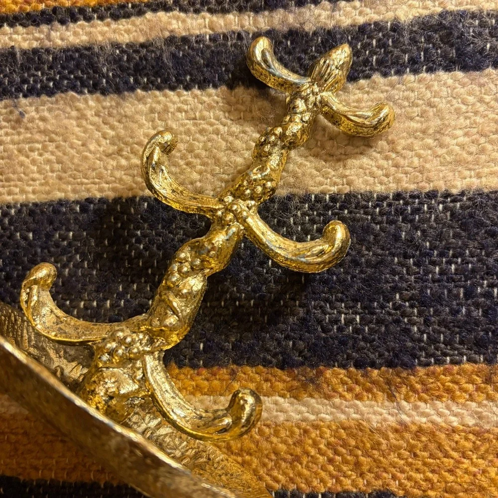 Vintage Gold Metal Jewelry Ring Stand Tree 4.5